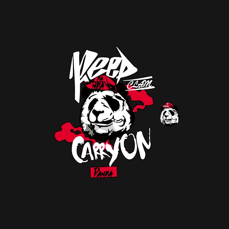Panda-Design: Ruhe bewahren Herren Langarm T-Shirt