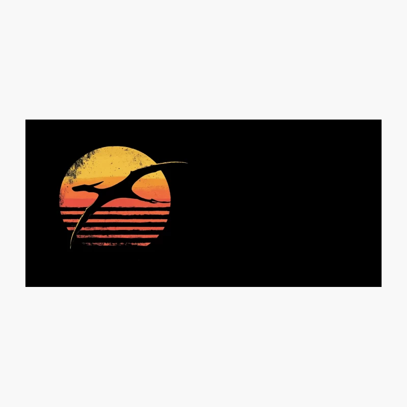 Retro Sunset with Pterodactyl Silhouette: Vintage Prehistoric Graphic Coffee Mug
