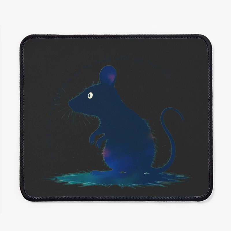 Dark Blue Mouse Silhouette Digital Illustration Mouse Pad