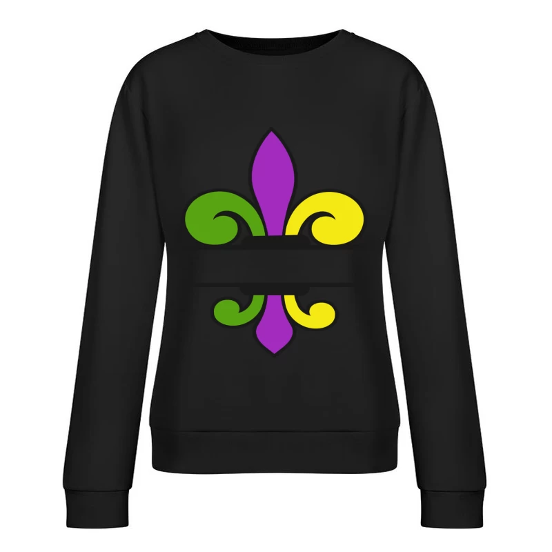 Fleur-de-lis aux couleurs vives Femme Sweat-shirt à enfiler
