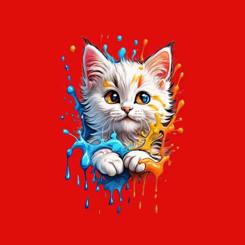 Cute Colorful Cat Illustration Male Tank Top