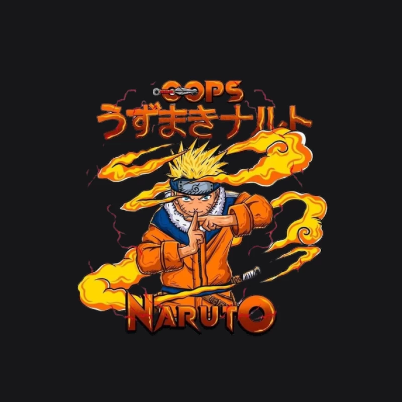 Naruto Anime Charakter mit Flammen Herren Pullover Hoodie