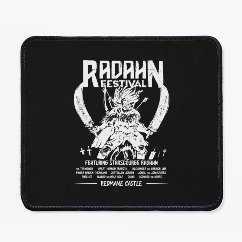 Black and White Manga-Style Festival Poster for Radahn Event Mouse Pad