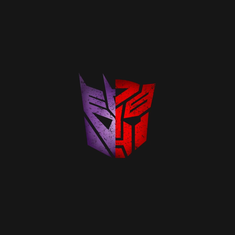 Grungy Purple and Red Transformers Autobot Logo Desk Mat