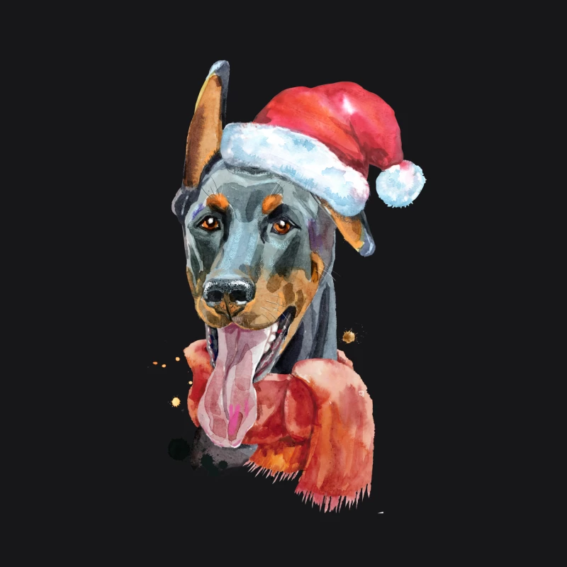 Illustration de chien avec chapeau de Noël Homme Sweat à capuche