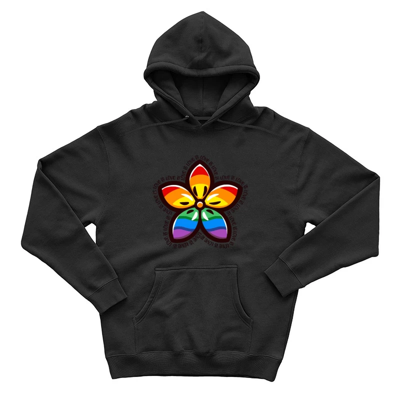 Blume mit Regenbogenfarben und Botschaft Herren Pullover Hoodie
