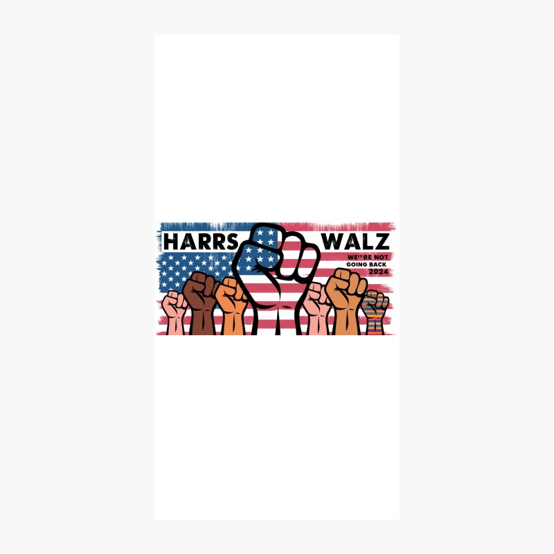 American Unity and Protest: Harrs Walz 2024 Campaign Poster iPhone Case