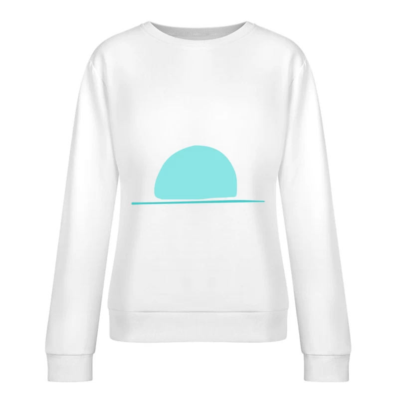 Illustration minimaliste de demi-cercle bleu Femme Sweat-shirt à enfiler