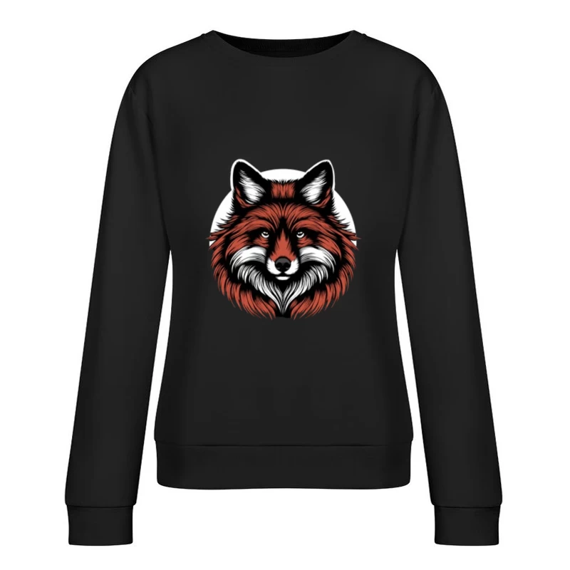 editable Dark Majestic Fox Female Pullover Sweatshirt