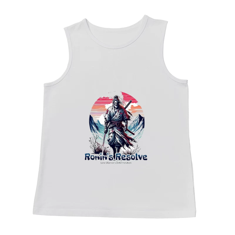 Lone Ronin's Resolve Against Mountain Sunset Male Tank Top