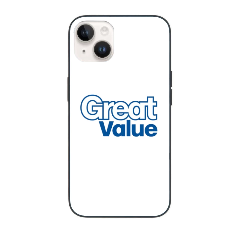 Great Value Walmart Store Brand Logo in Blue Text iPhone Case