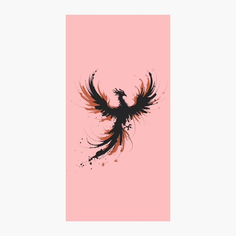 Abstract Phoenix: Mythical Fire Bird in Black and Red Splatter Art iPhone Case