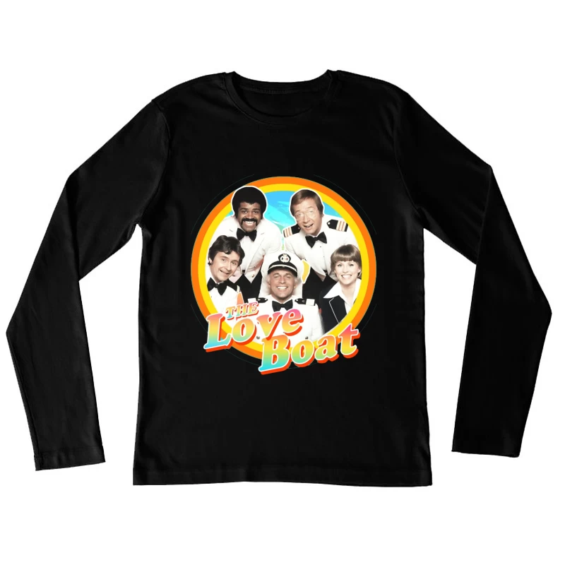 The Love Boat Classic TV Show Cast Promotional Image with Rainbow Circle Frame Female Long Sleeve T-Shirt