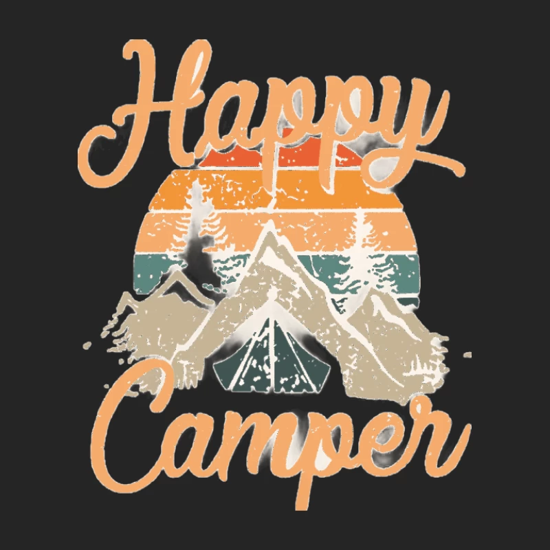 Glücklicher Camper Design mit Bergen und Sonnenuntergang Herren Pullover Sweatshirt