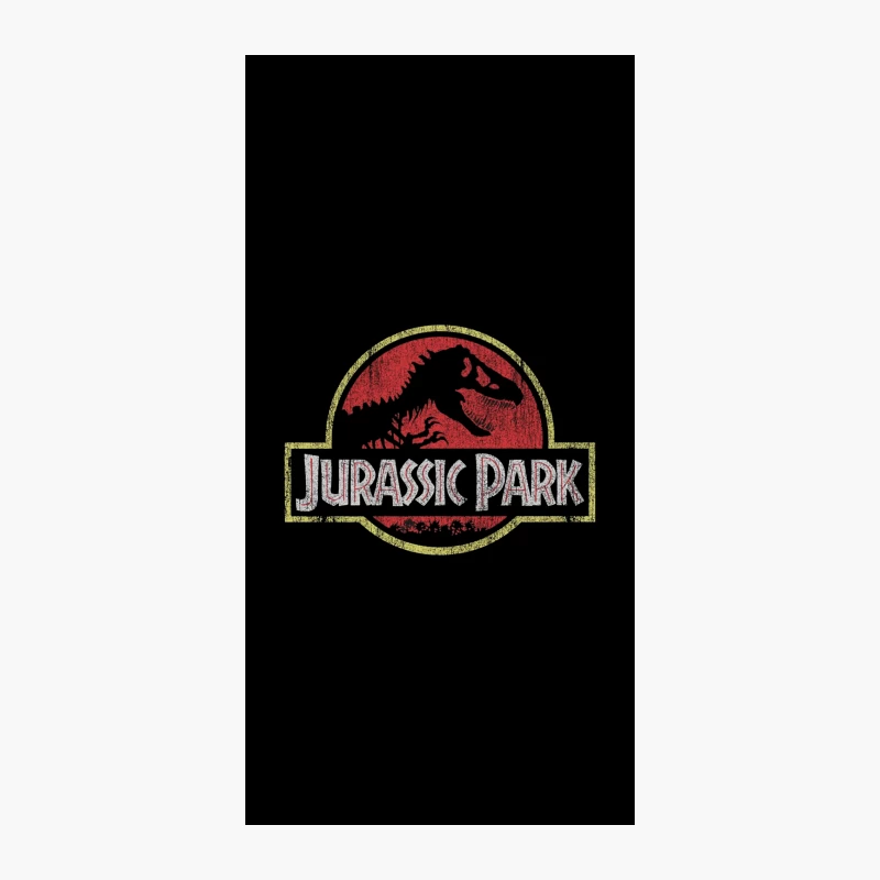 Iconic Jurassic Park Logo with T-Rex Skeleton iPhone Case