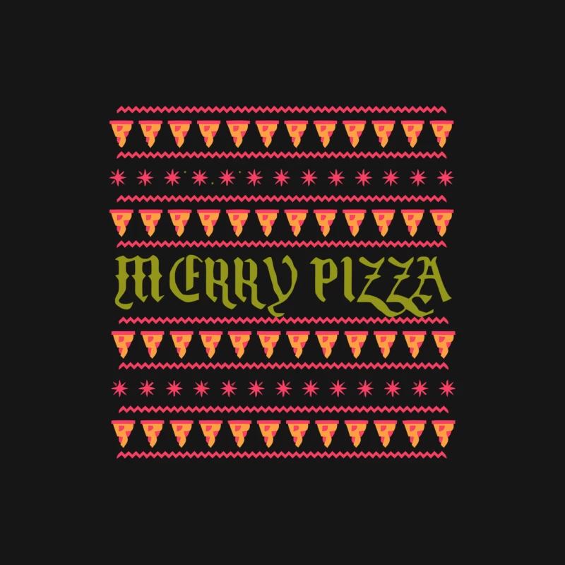 Festive Merry Pizza Christmas Pattern Male Long Sleeve T-Shirt