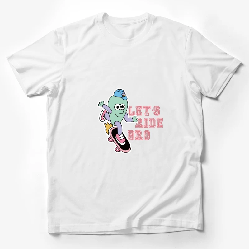 Lustiger Alien auf Skateboard Herren T-Shirt
