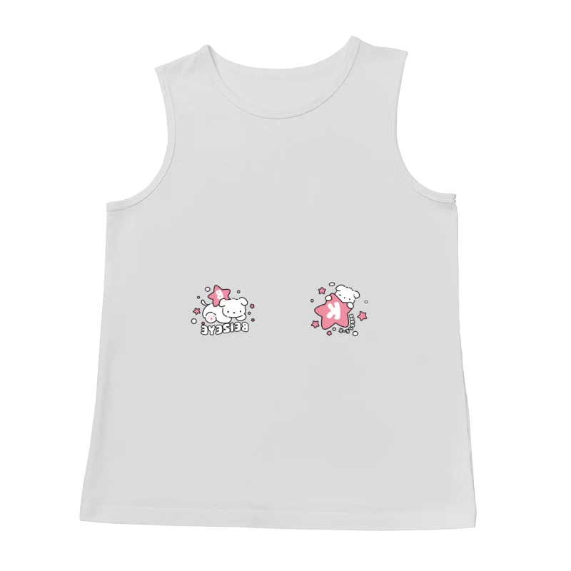 Niedlicher Welpe mit rosa Stern Herren Tanktops
