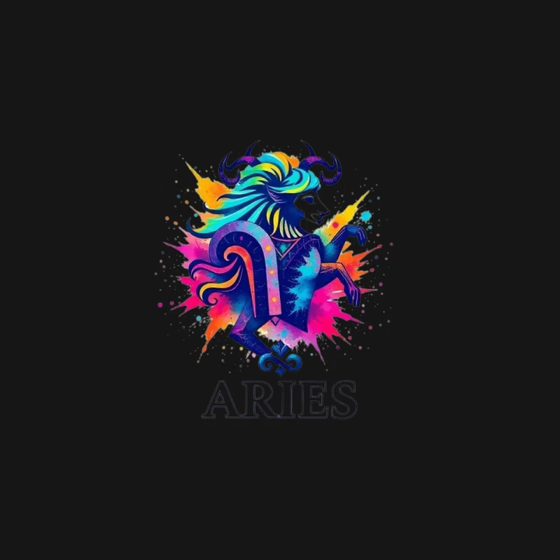 Colorful Aries Zodiac Illustration Male Long Sleeve T-Shirt