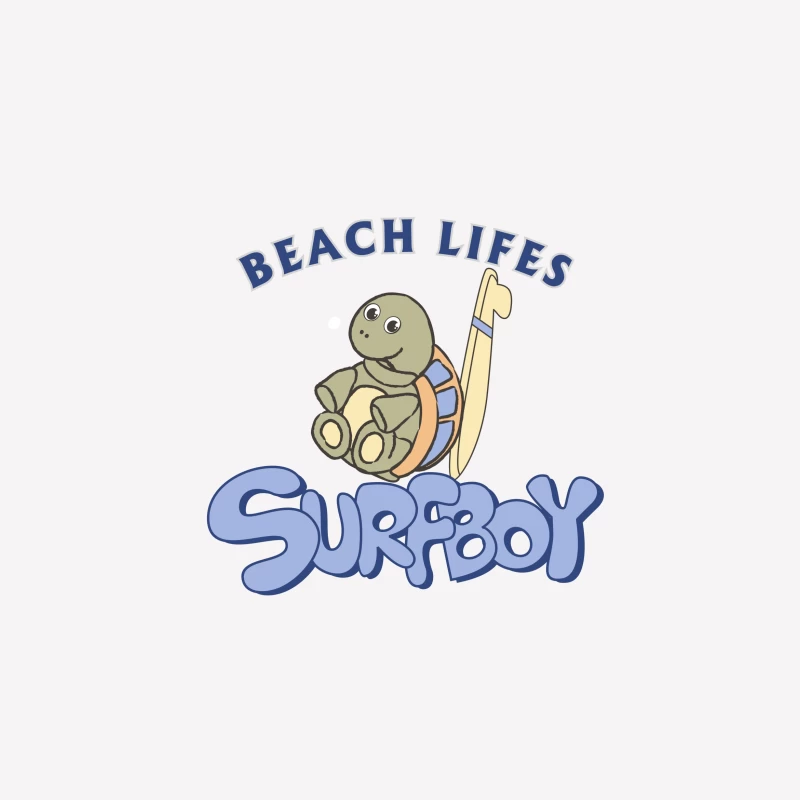 Strandtier Schildkröte mit Surfbrett Herren T-Shirt