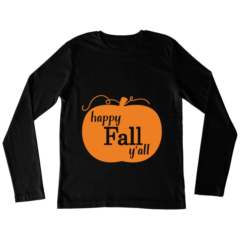 Illustration de citrouille d'automne Femme Manches Longues T-Shirt