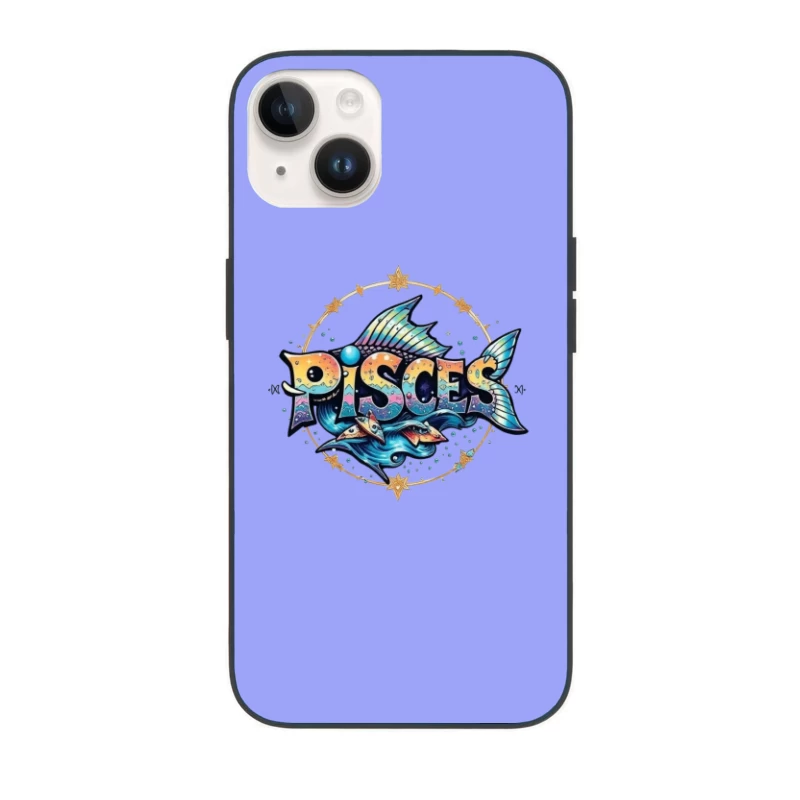 Colorful Pisces Zodiac Illustration iPhone Case