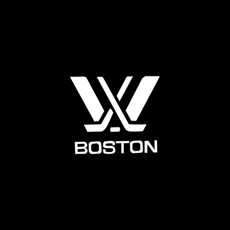 Boston Hockey Team Logo Line Drawing Desk Mat