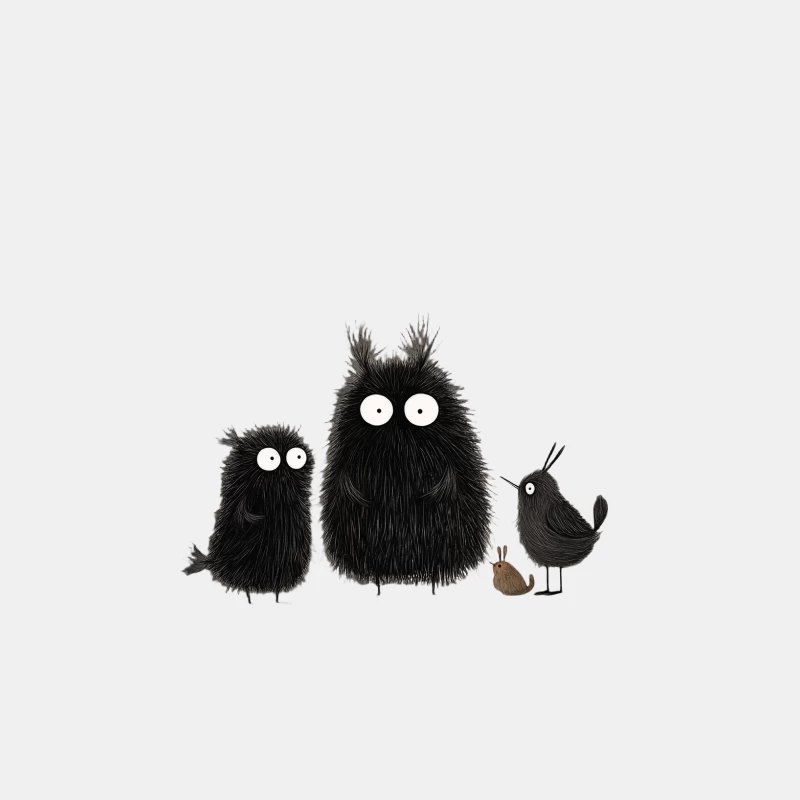 Adorable Fuzzy Monsters: A Quirky Family Portrait Male Tank Top