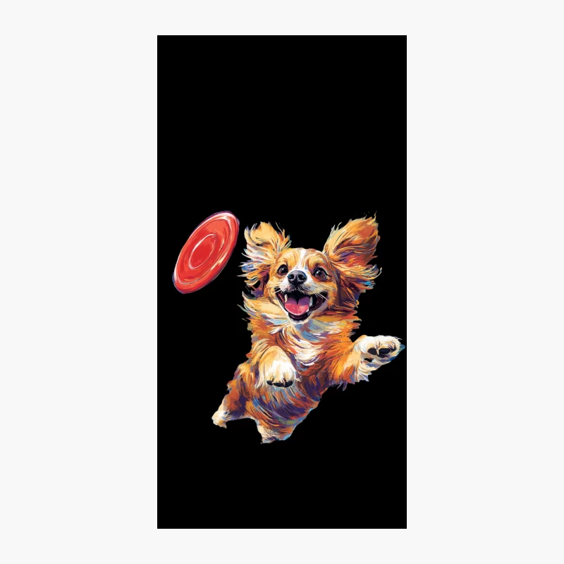Playful Chihuahua Leaping for Frisbee in Colorful Painting iPhone Case