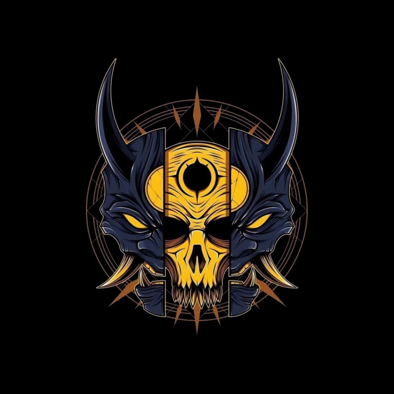 Fantasy Demon Skull Illustration Mouse Pad