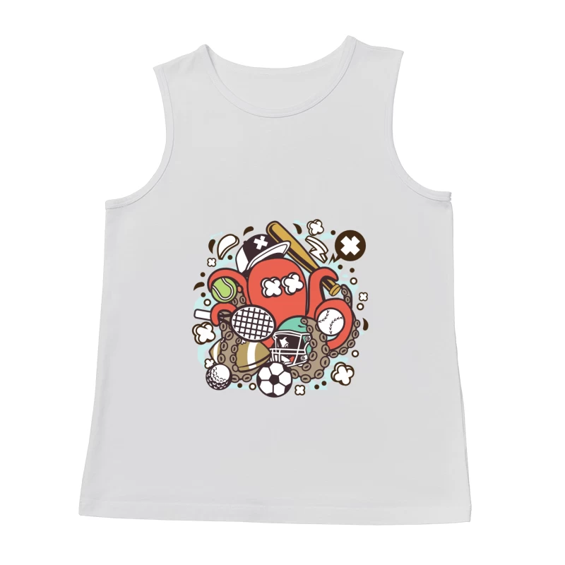 Octopus sportif avec balles et équipement Homme Débardeur