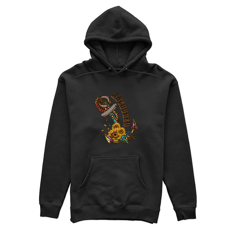 Anker mit Sonnenblumen Damen Pullover Hoodie