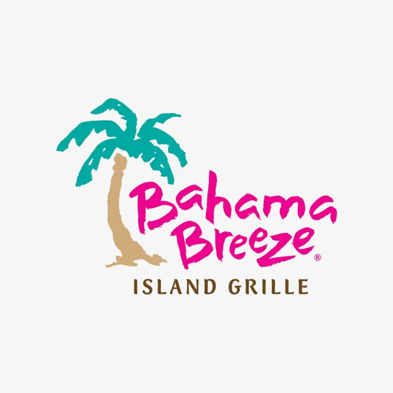 Bahama Breeze Island Grille Restaurant Logo with Tropical Palm Tree Male Pullover Sweatshirt