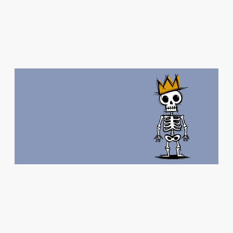 Royal Skeleton: Cartoon Crown-Wearing Skeleton Illustration in Graffiti Style Coffee Mug