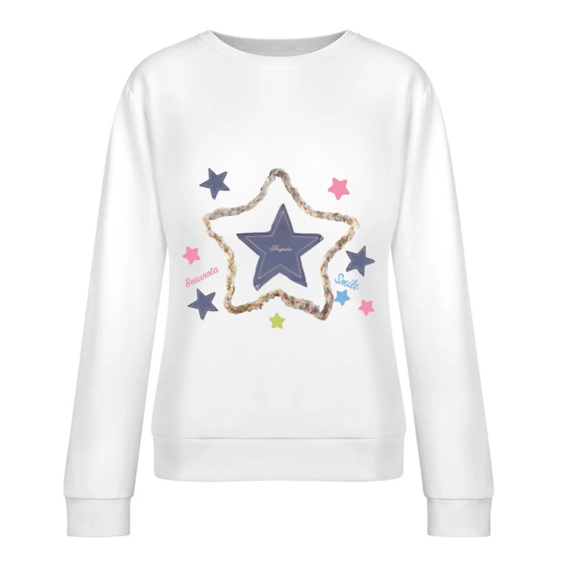 Sternmuster-Design mit Namen Damen Pullover Sweatshirt