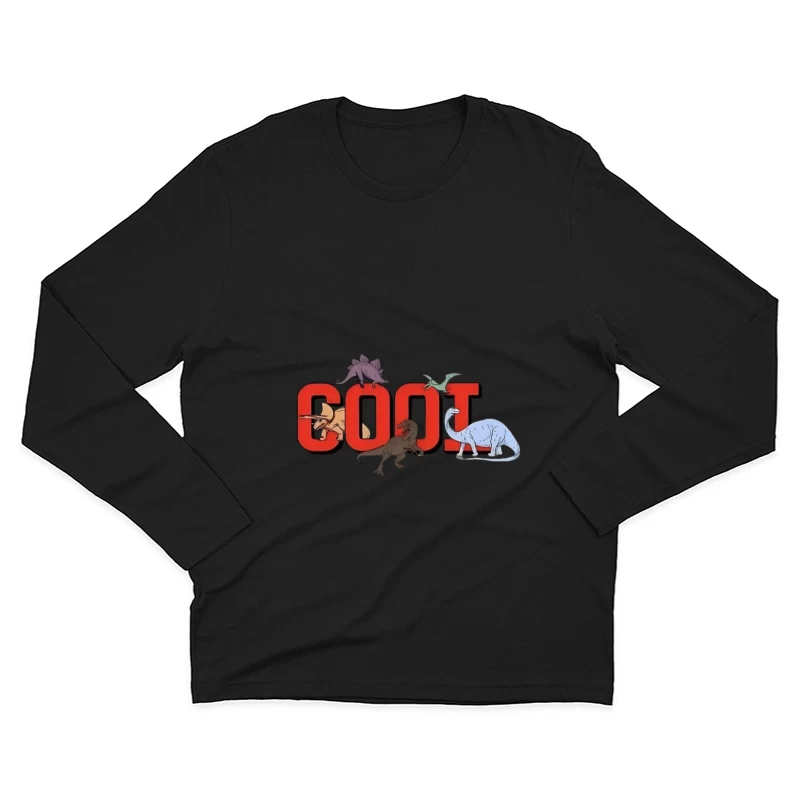 Coole Dinosaurier-Buchstaben Herren Langarm T-Shirt