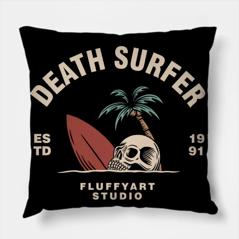 Death Surfer Studio Logo Throw Pillow