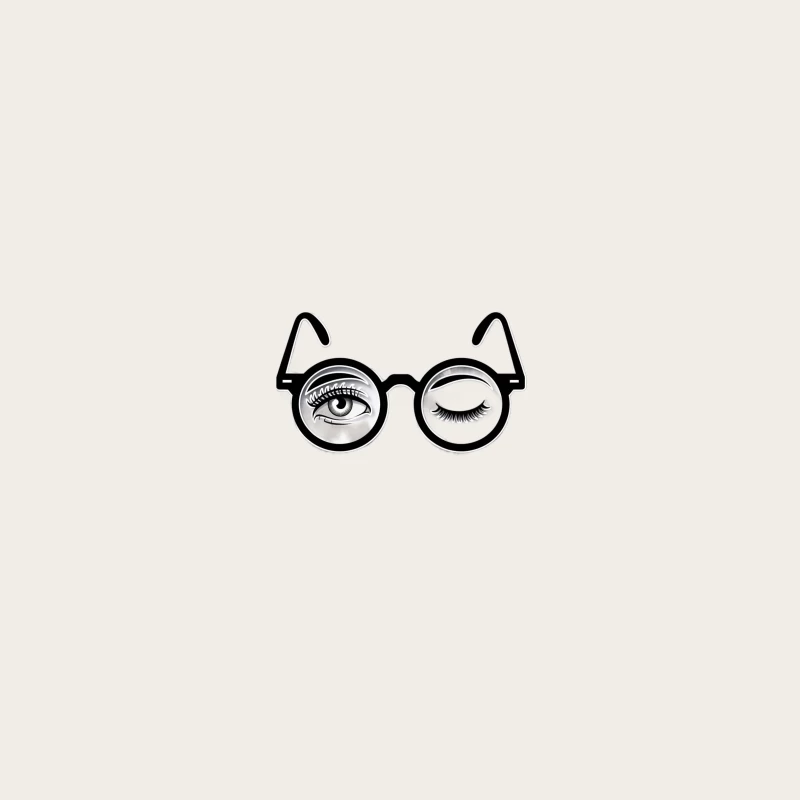 Optical Illusion Glasses with Winking Eye Design Bucket Hat