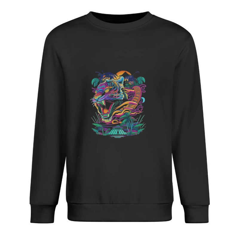 Tropischer Tigerkunst Herren Pullover Sweatshirt