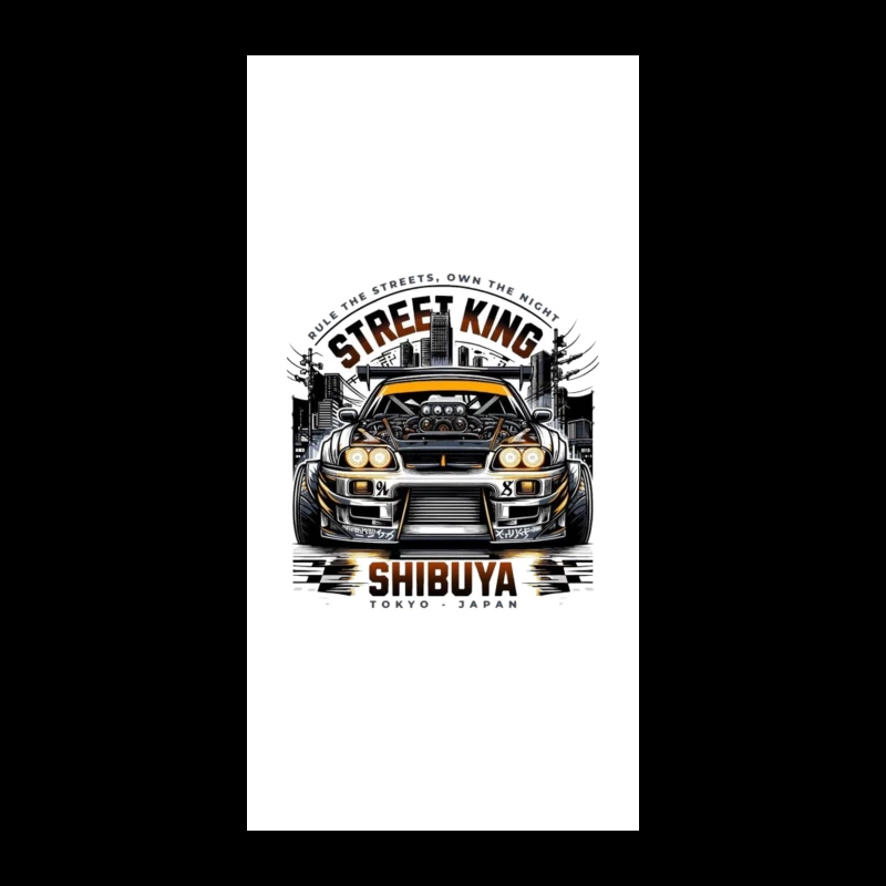 Street King: Modified Toyota Supra in Shibuya Night Scene iPhone Case