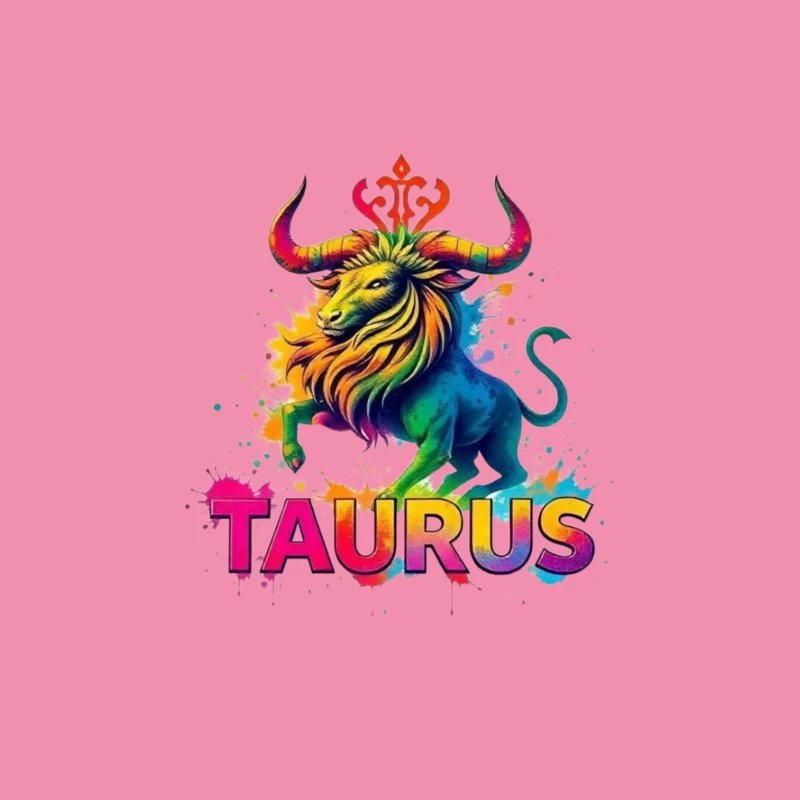 Colorful Taurus Zodiac Illustration Male T-Shirt