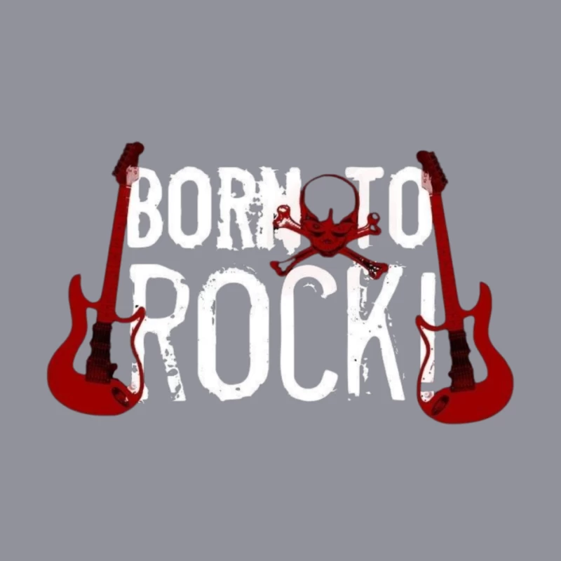 Rock Music Design Featuring Guitars and Skull Pin