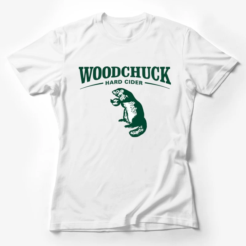 Woodchuck Hard Cider Green Logo with Mascot Design Female T-Shirt