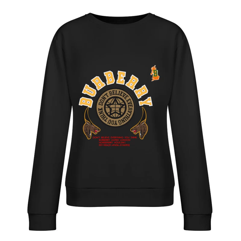 Burberry Grafikdesign mit Stierköpfen Damen Pullover Sweatshirt