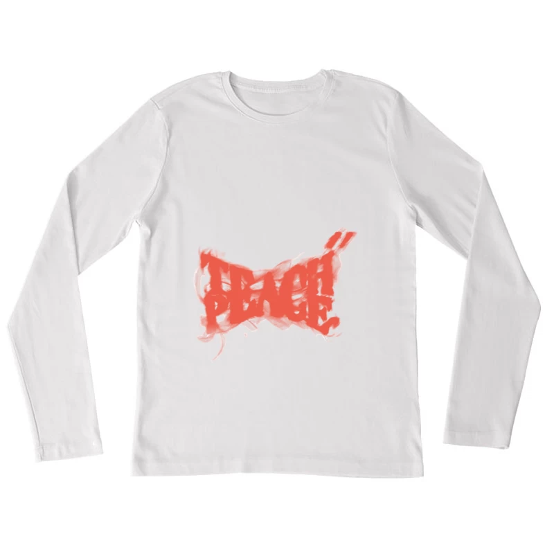 Rotes Tintenbild, abstrakte Kunst. Damen Langarm T-Shirt