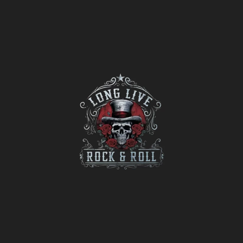 Long Live Rock and Roll Skull Design Bucket Hat