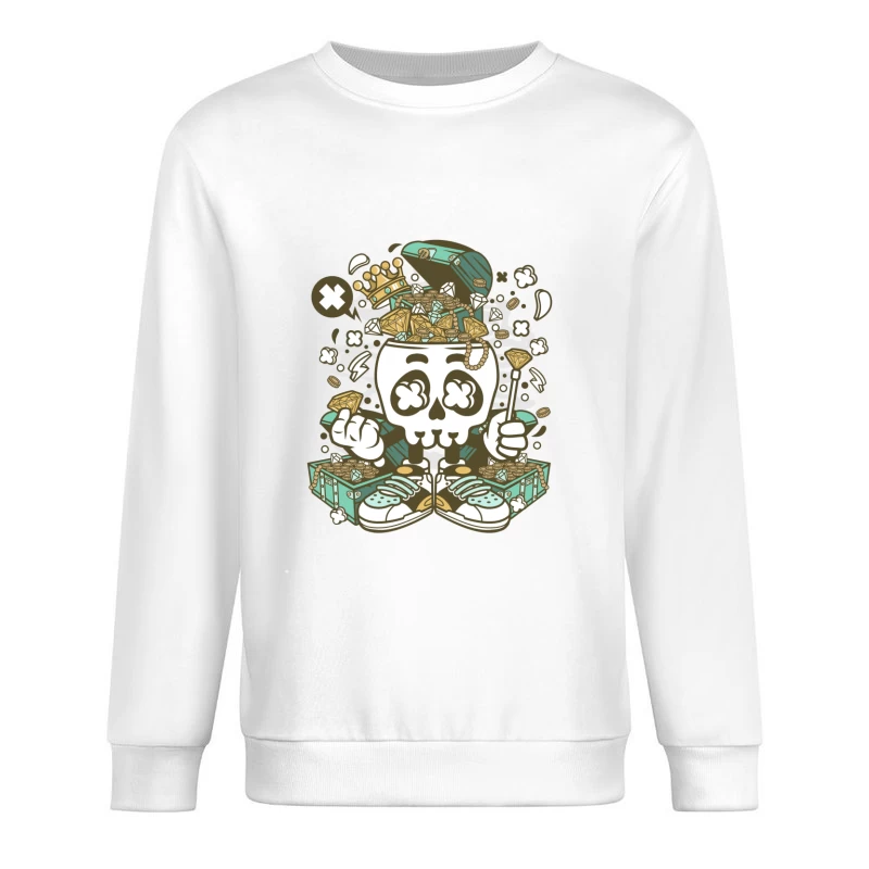 Crâne avec Trésor Riche Pop Art Homme Sweat-shirt à enfiler