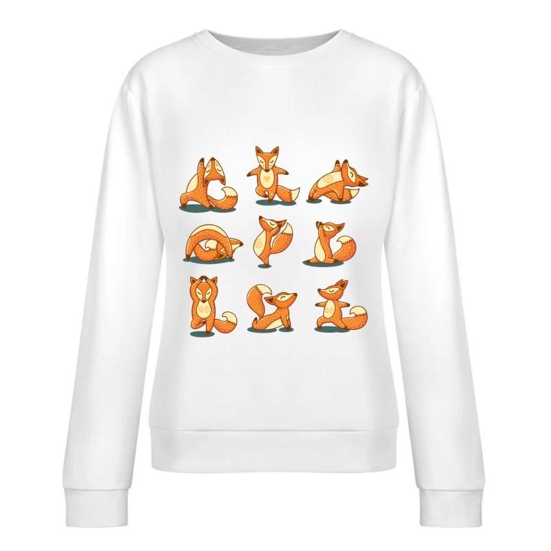 Renards mignons en yoga Femme Sweat-shirt à enfiler