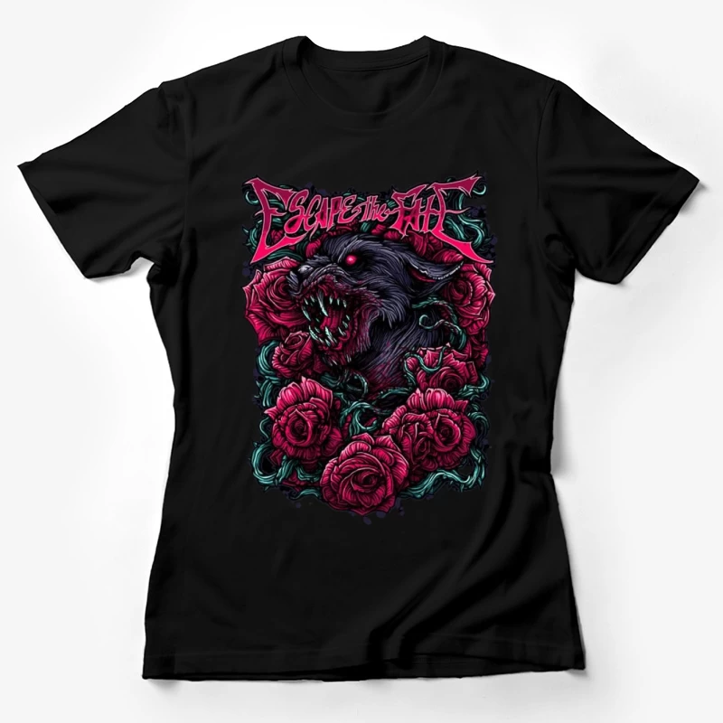 Wolf und Rosen Design Damen T-Shirt