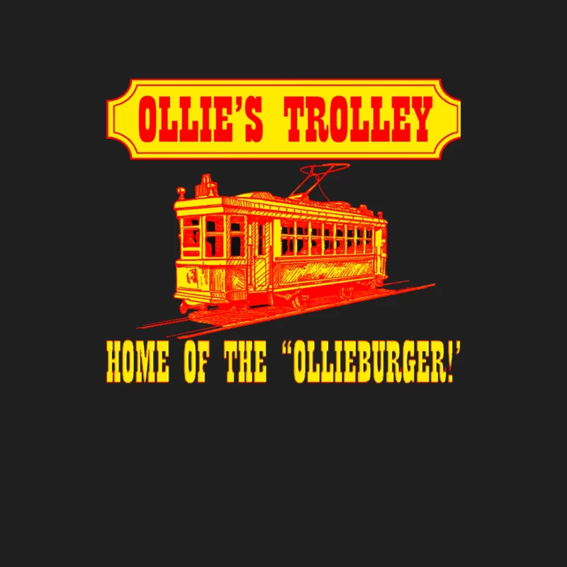 Vintage Ollie's Trolley Restaurant Logo with Classic Streetcar Design Male Tank Top